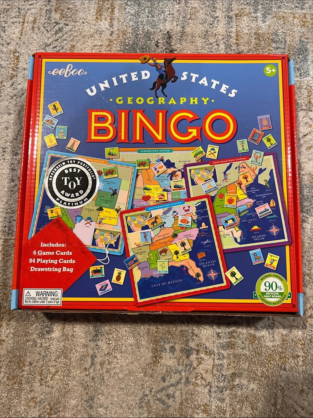 eeBoo United States Geography Bingo COMPLETE Educational Game Ages 5+